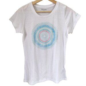 Columbia White Mandala Tee Shirt Extra Small